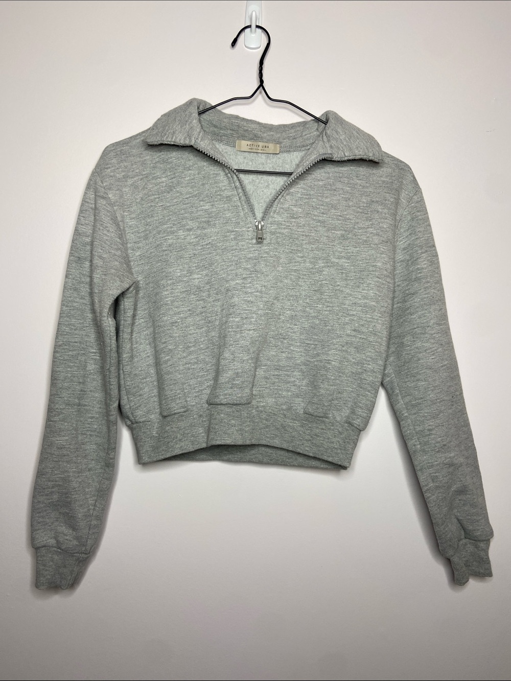 Pack of 2 Cropped Activewear Sweater - Grey Active USA Quarter-Zip & Black